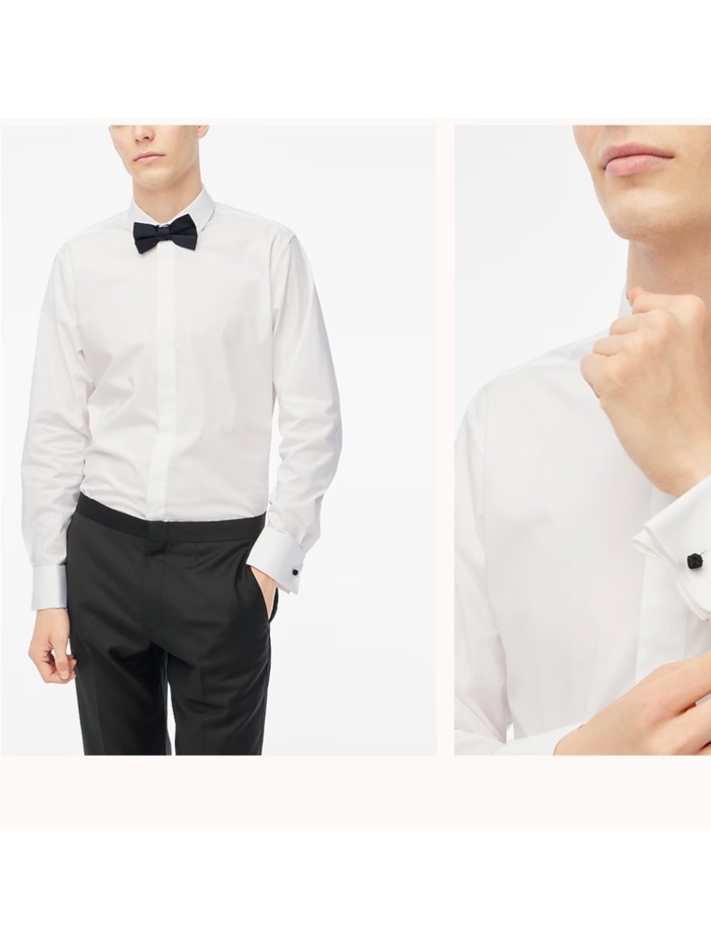 NWT J Crew Thompson Tuxedo button front dress shirt 17 1/2 x 36